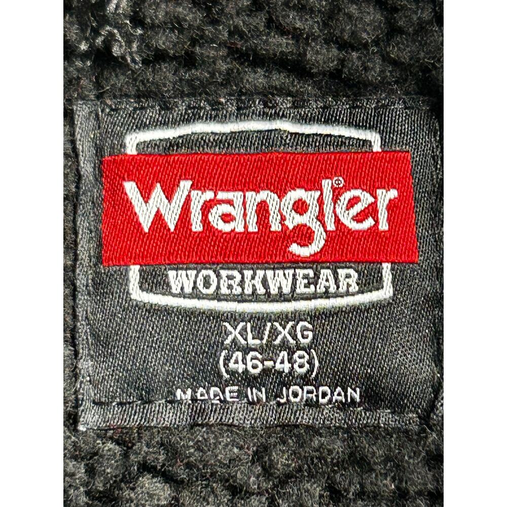 Wrangler Workwear Sherpa Lined Full Zip Hoodie Black Men's XL Heavy Duty Jacket - Picture 3 of 10